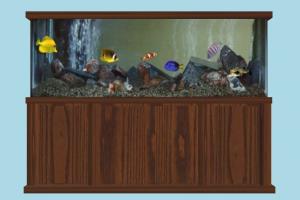 Fish Tank fish, decor, tank, box, water, furniture, lowpoly